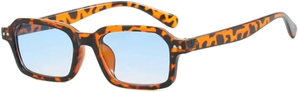 

Солнцезащитные очки с защитой UV400 | Маленькие заклепки в стиле панк | Для женщин и мужчин, для занятий спортом на открытом воздухе и вождения LXLHWN, Leopard Blue