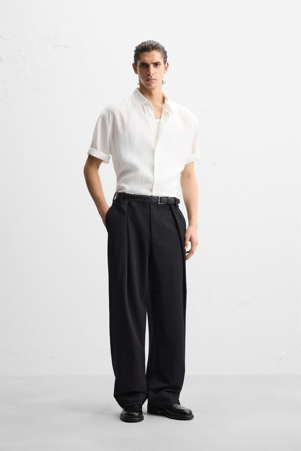 

Струящаяся рубашка ZARA, белый
