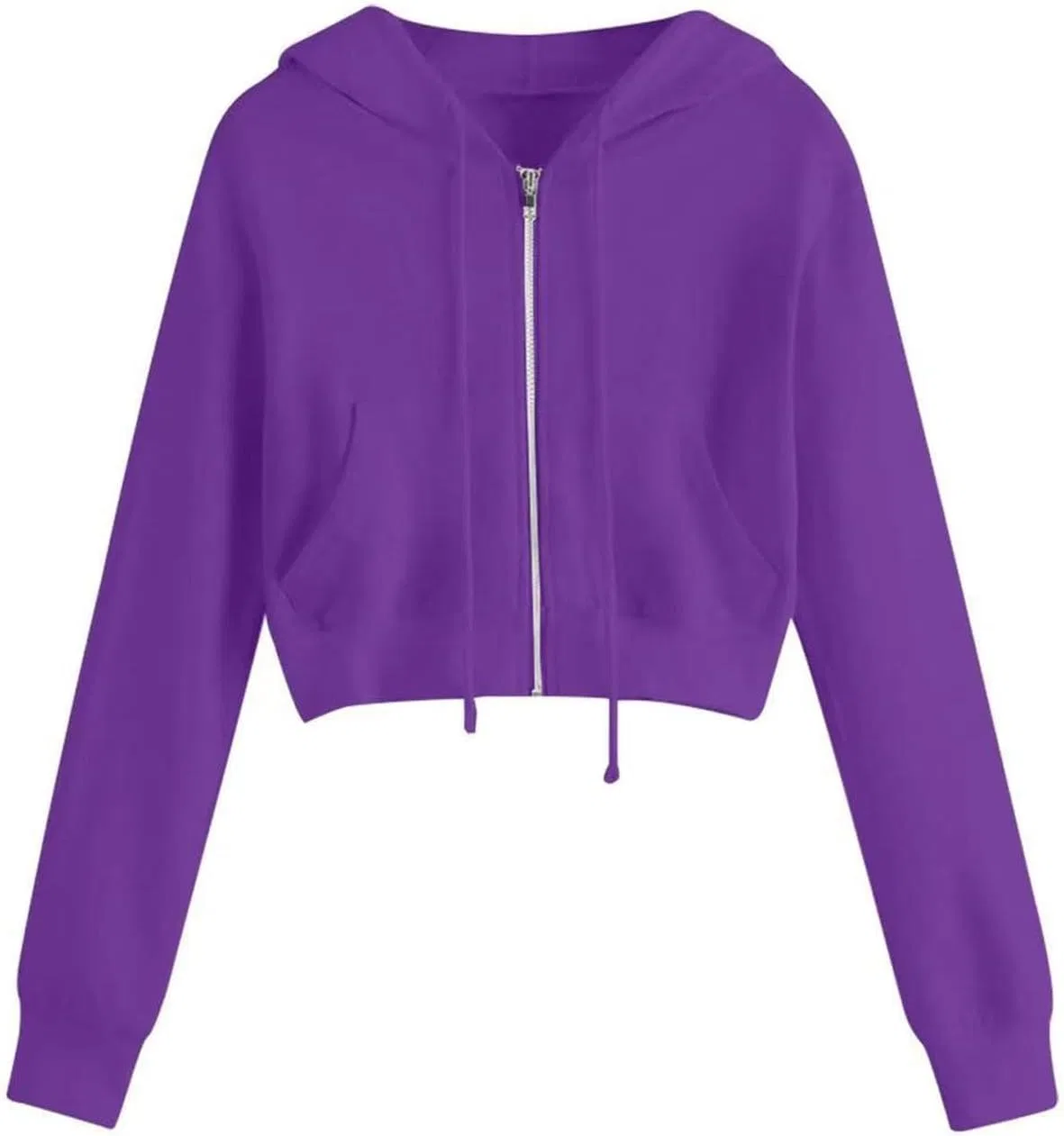 Женская худи на молнии, с капюшоном, Purple
