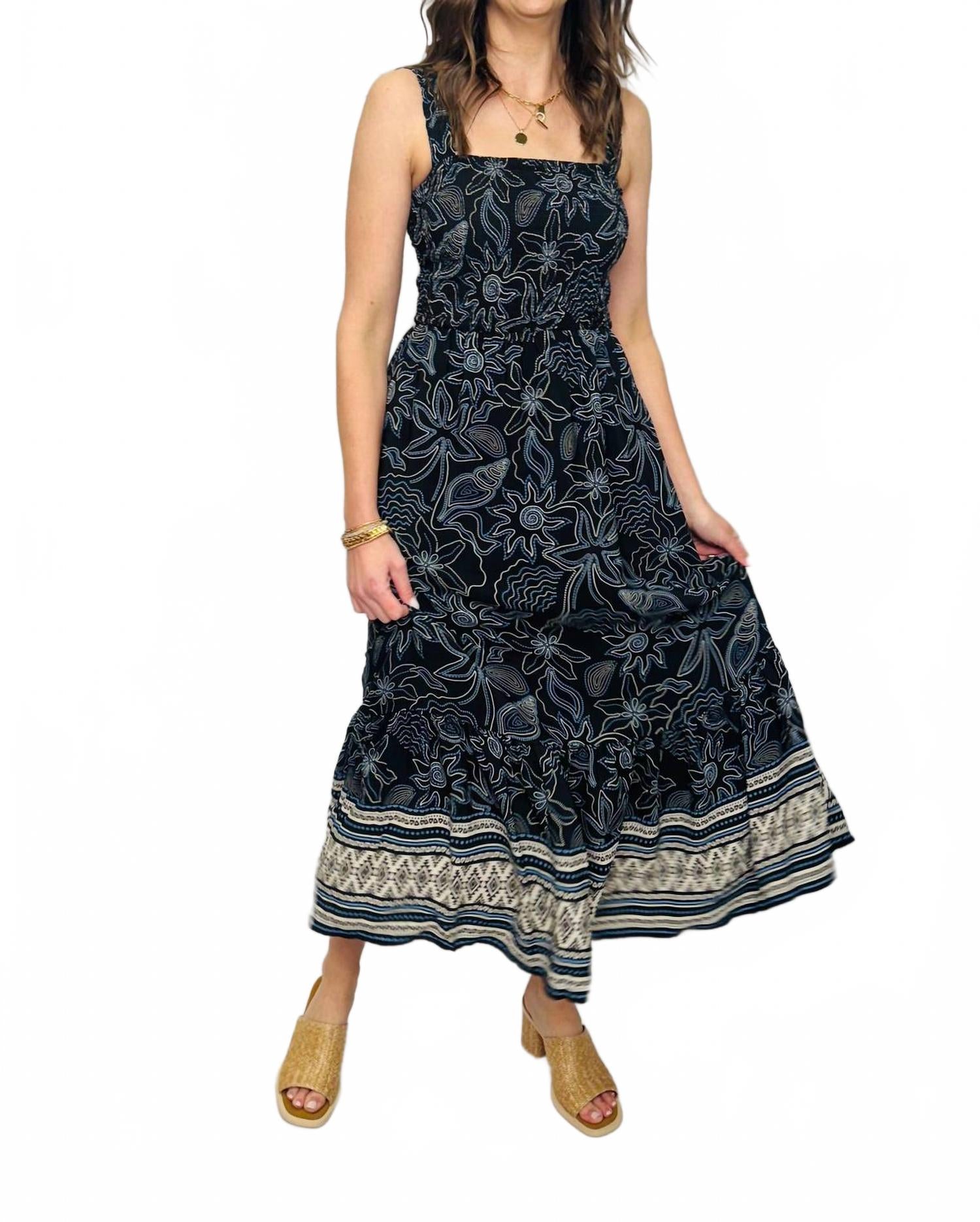 

Платье с драпировкой в цвете морской глубины TRIBAL, Deep Sea