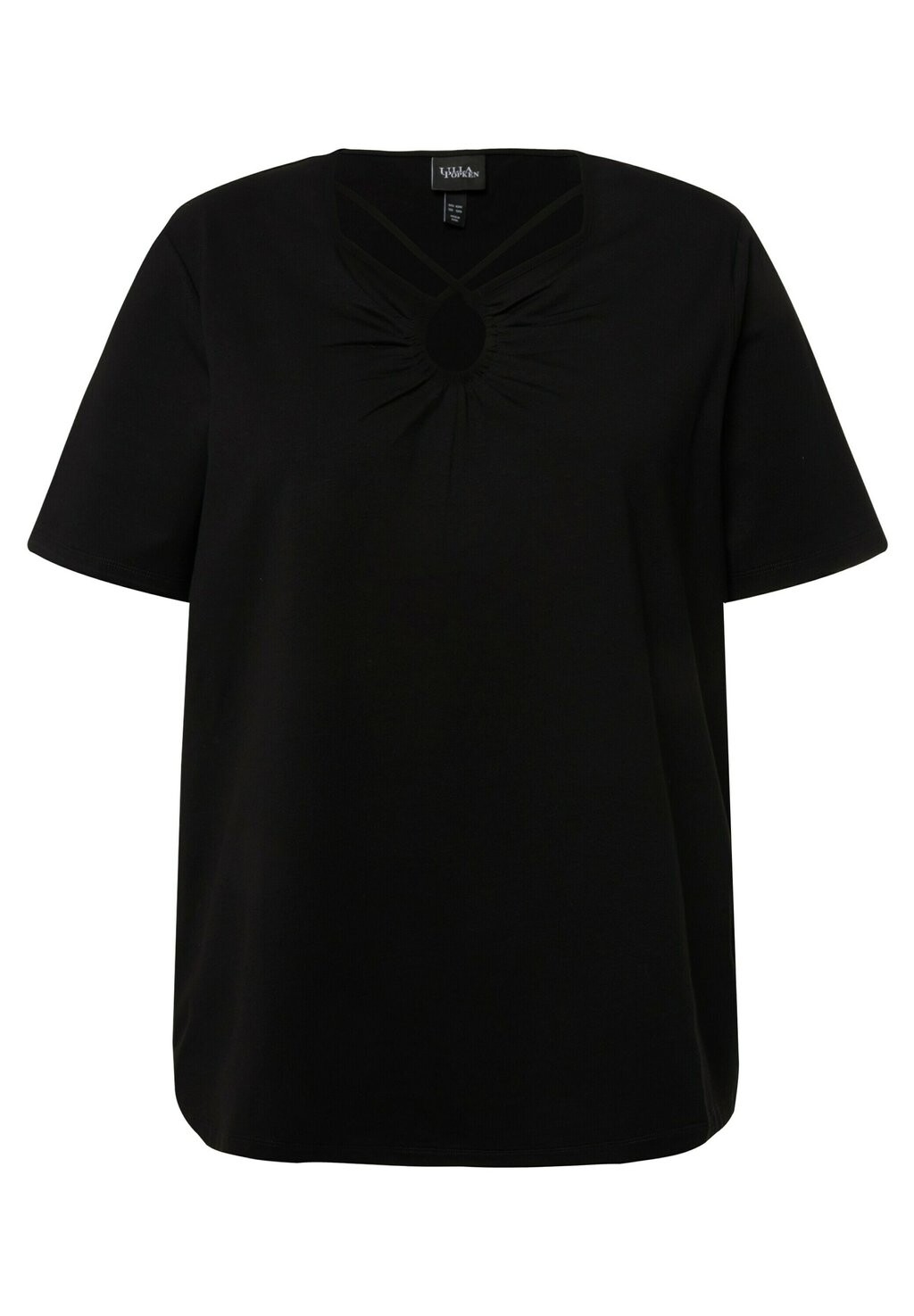 

Футболка с принтом CUTOUT NECK SHORT SLEEVE Ulla Popken, черный