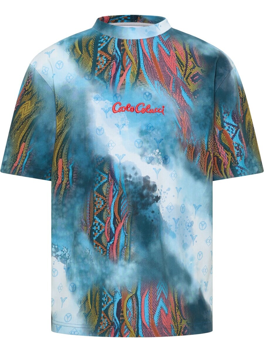 

Классическая футболка Carlo Colucci Shirt D Inezo, пятнистый синий