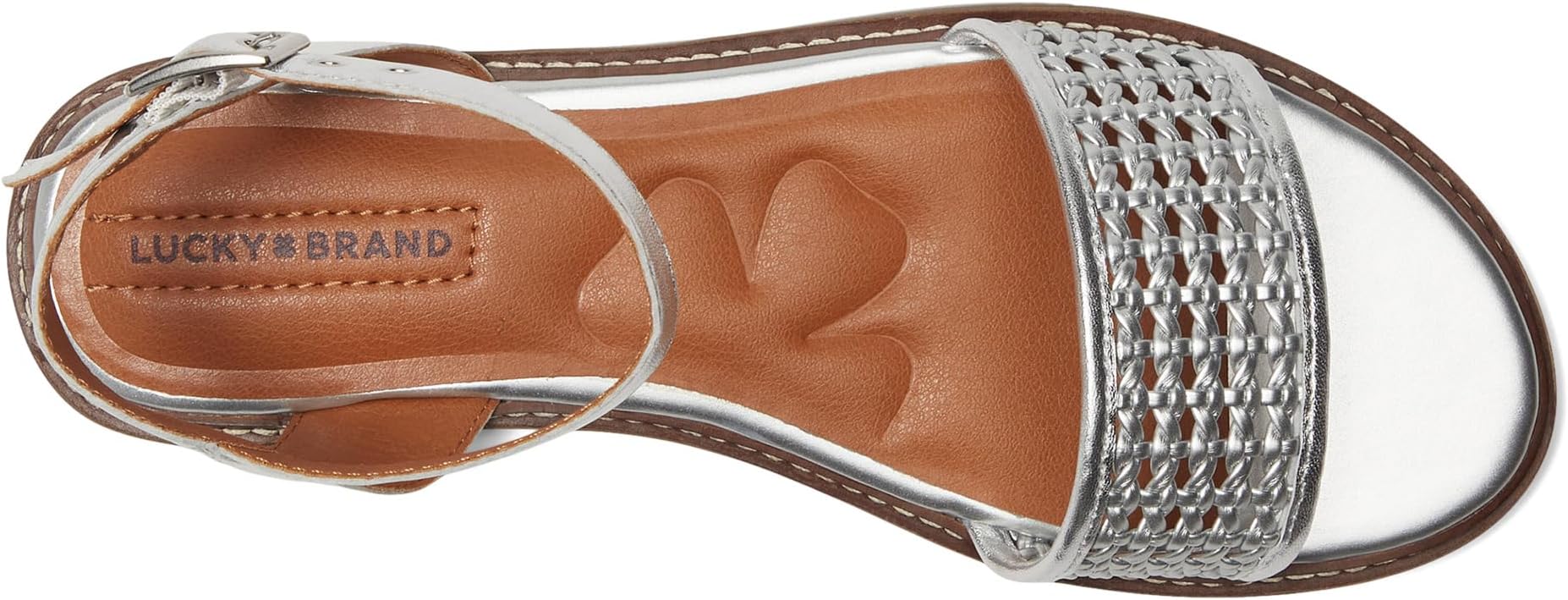 Сандалии Lucky Brand Kimaya Ankle Strap Sandal, серебряный — фото 2