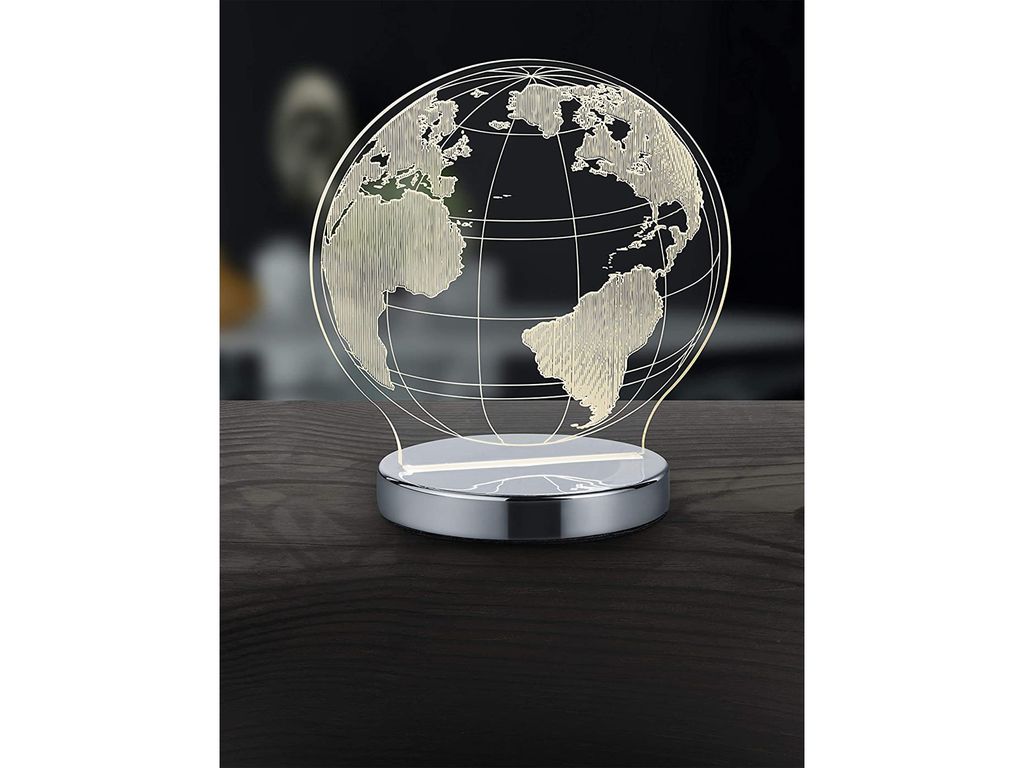 

Настольная лампа Globe3D 20 см сталь/акрил хром/прозрачный REALITY Import, серебро