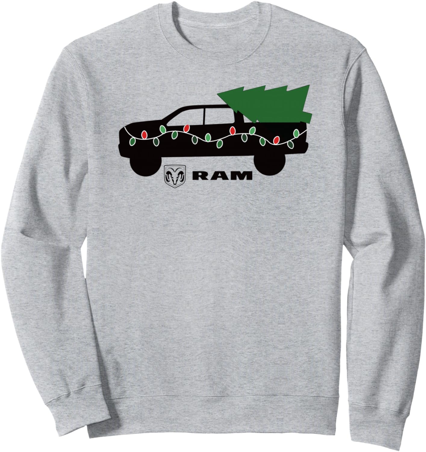 

Толстовка с изображением рождественской елки и гирляндами от Ram Trucks, серый