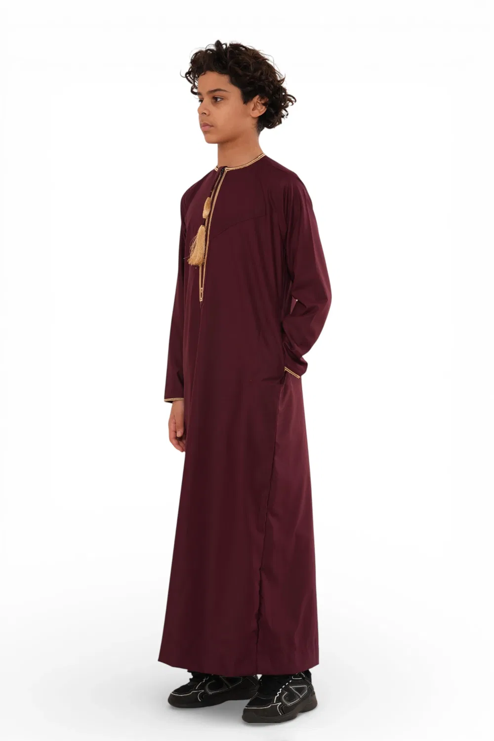 Arabic Thobes Детский халат для мальчиков Рамадан бордовый красный марокканский халат Тобе Эмираты Ид Джубба - TT-003 — фото 3