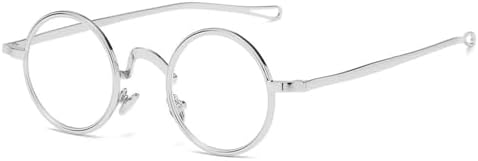 

Ретро металлические круглые панк-солнцезащитные очки для женщин с прозрачными линзами, защищающими от синего излучения, оправа для мужских солнцезащитных очков UV400 MTZJH, Silver Clear