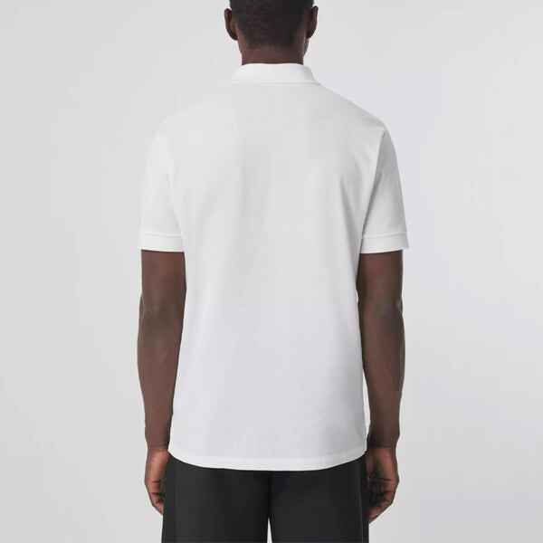 Футболка Burberry Men's SS21 Pattern Cotton Short Sleeve Polo Shirt White, белый — фото 3