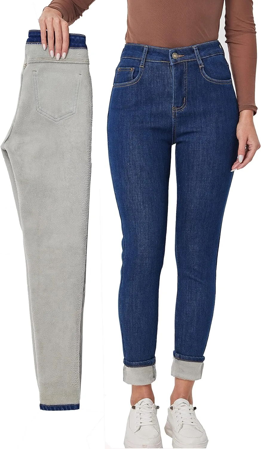 

Fakanhui женские утепленные джинсы с флисовой подкладкой