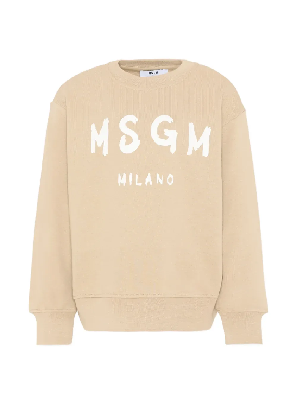 Свитшот с круглым вырезом и логотипом MSGM Kids, бежевый