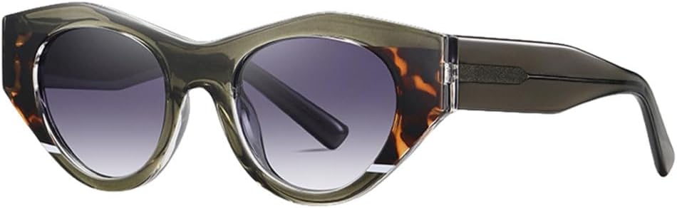 

Солнцезащитные очки ручной работы MUTYNE для женщин, модель «кошачий глаз», модные женские очки из ацетата в летнем стиле с леопардовым принтом, черные, Green Leopard Gray