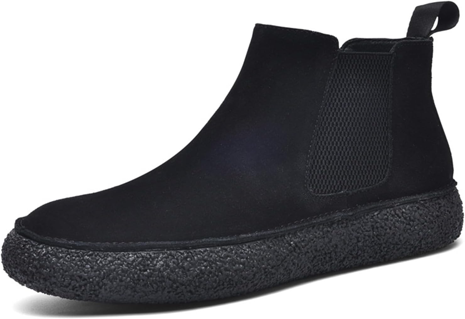 

Мужские полусапожки из замши средней высоты Чакка Ботинки на каждый день Оксфорд Дресс для мужчин Слипоны для прогулок и вождения Abborora, черный