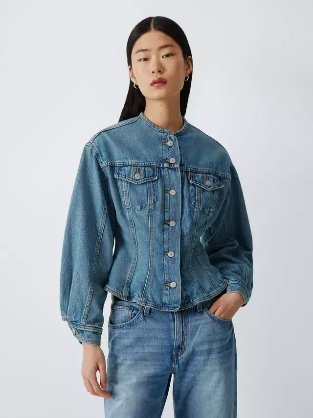 Облегающая джинсовая куртка-тракер, синяя Levi's