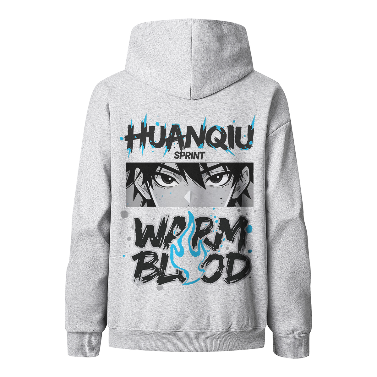 

Толстовка Unisex Hooded Moderate Heavyweight HUANQIU, белый heather серый