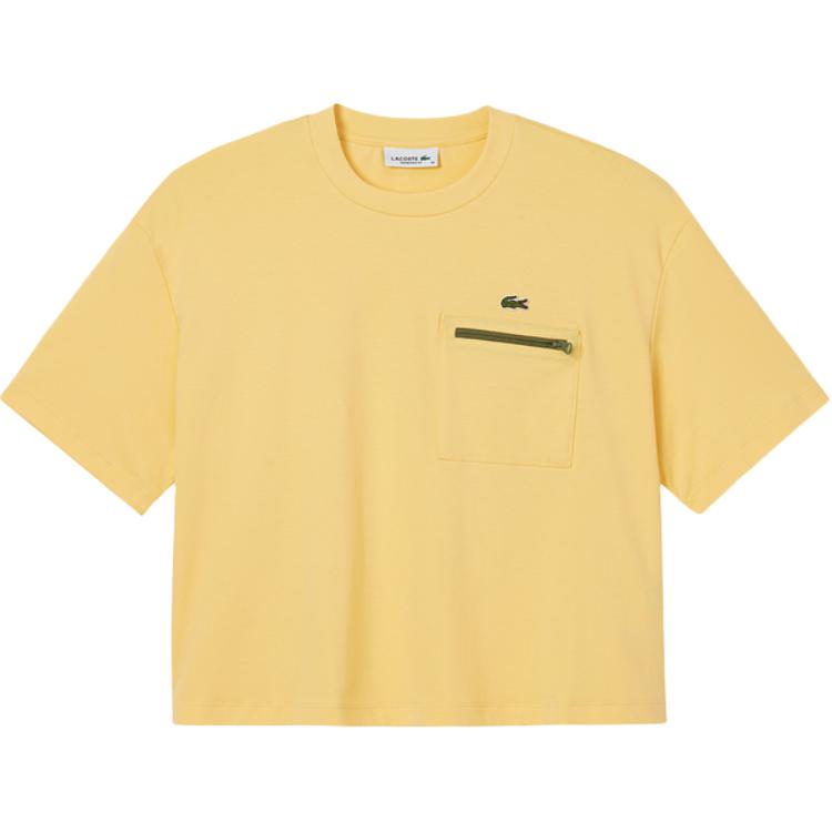 Футболка женская LACOSTE, дроп-шоулдер, оливковый — фото 3