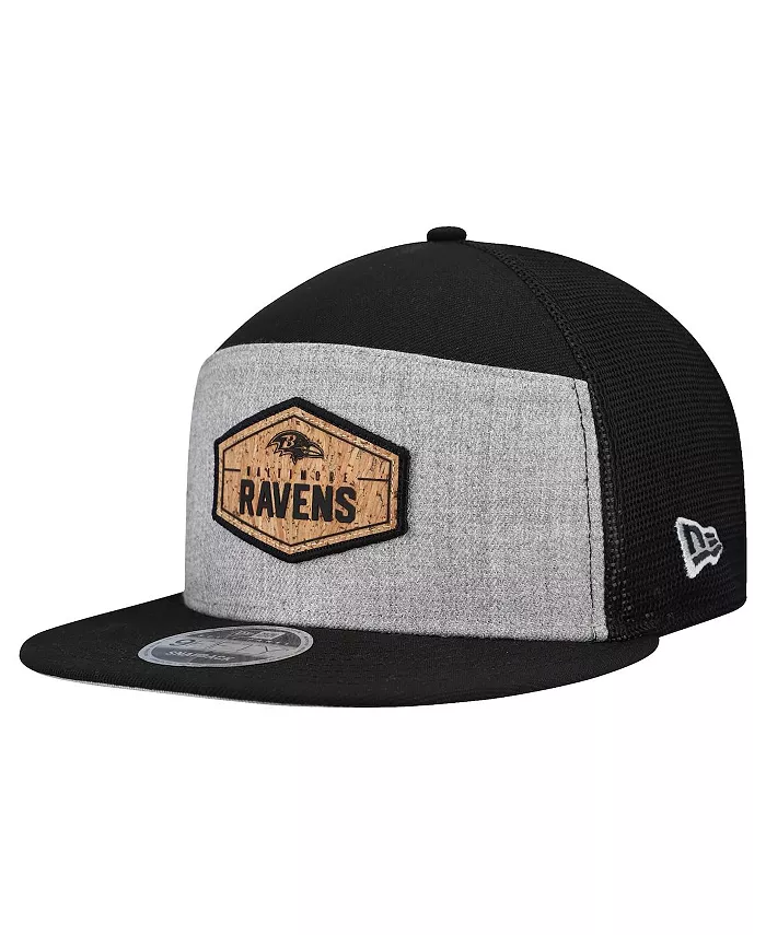 

Мужская серая/черная кепка Baltimore Ravens Cork Split Panel 9FIFTY Trucker Snapback New Era