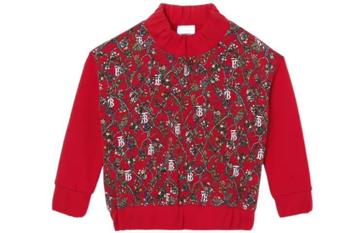 Burberry Толстовка Kids' Apparel FW22 для девочек, красная — фото 3
