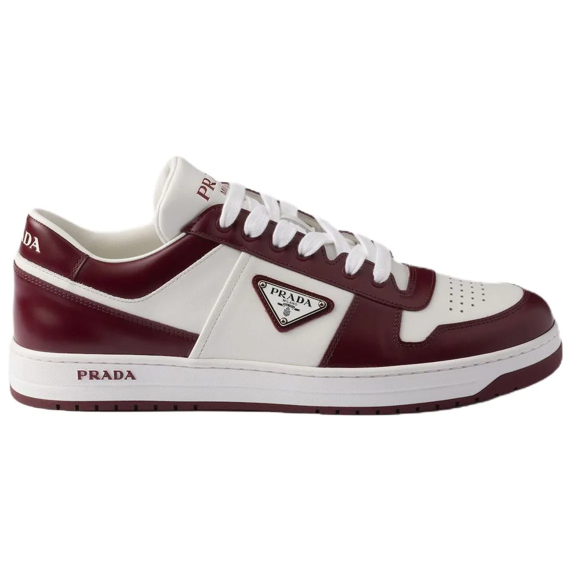 Кеды PRADA Downtown White & Burgundy — фото 3