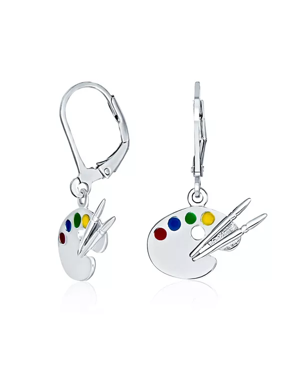 

Серьги-Подвески Painter'S Palette из стерлингового серебра с разноцветной эмалью Bling Jewelry, silver
