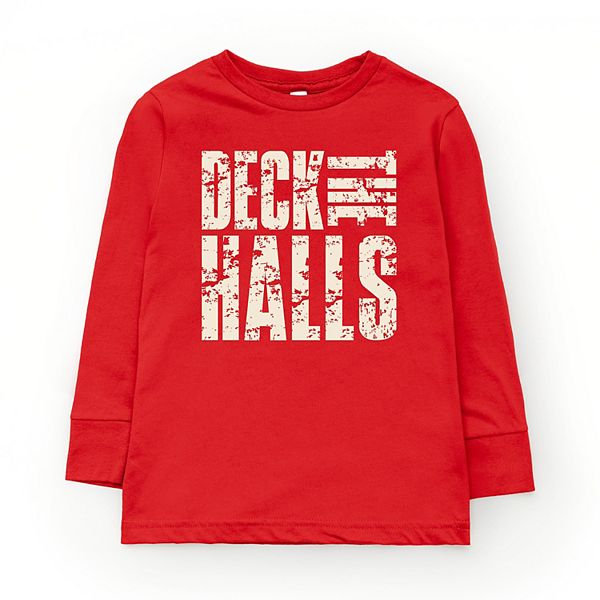 

Футболка с длинным рукавом и принтом deck the halls block distressed The Juniper Shop, Red