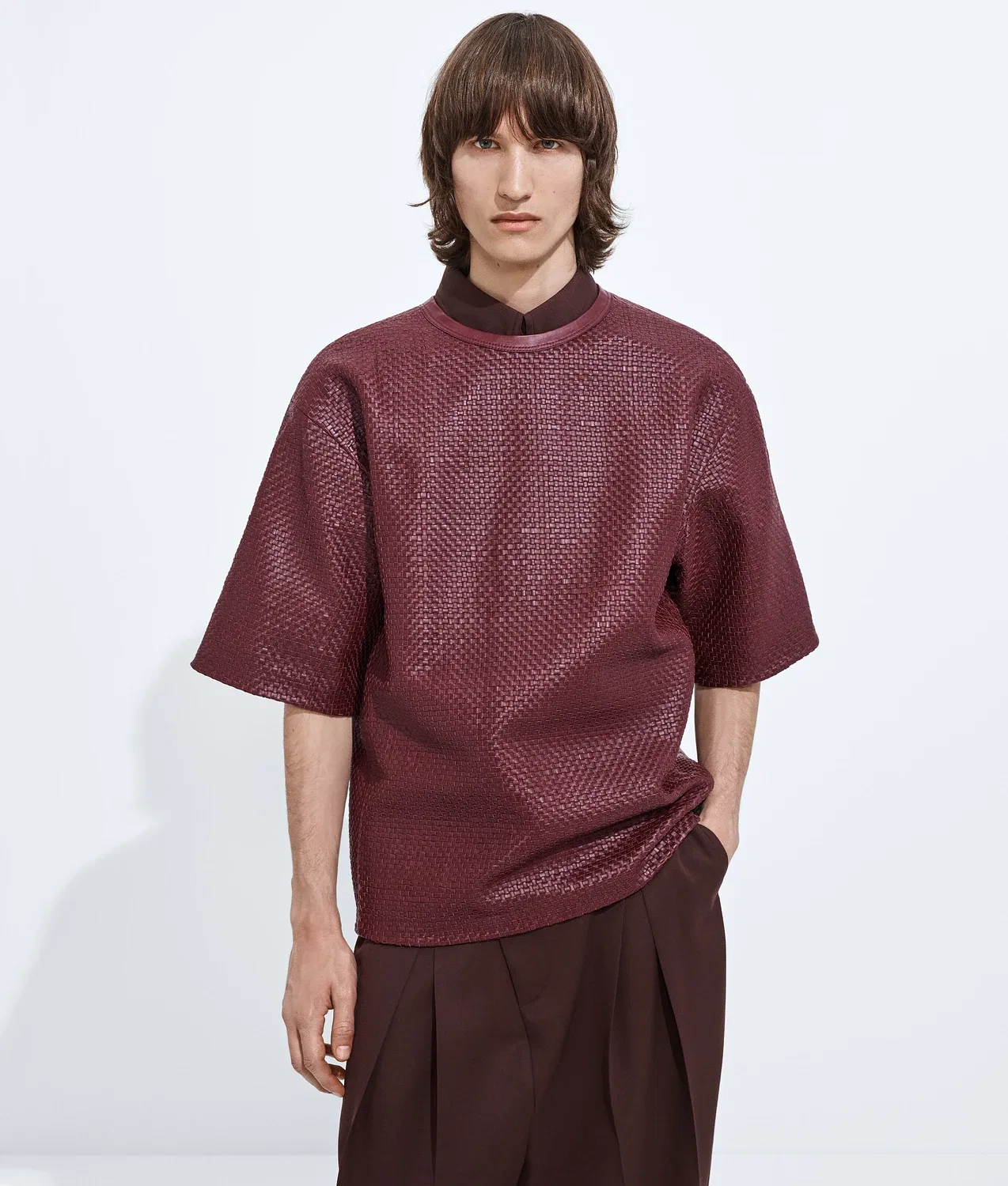 Мини-футболка Intrecciato BOTTEGA VENETA, бордовый