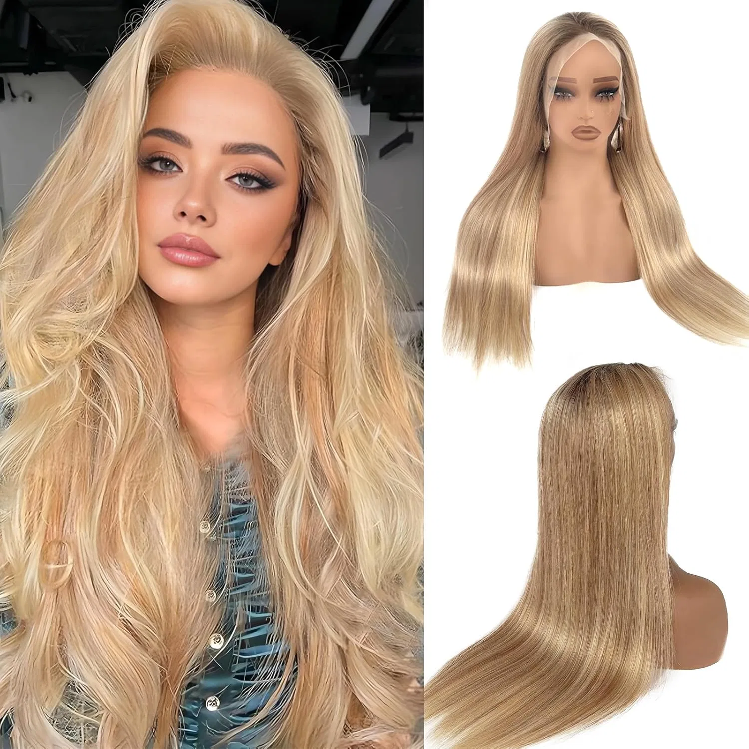 Женский парик из натуральных волос с эффектом балаяж, 13x6 HD Lace Front, 180% плотность Licoville, No. 4T12/613