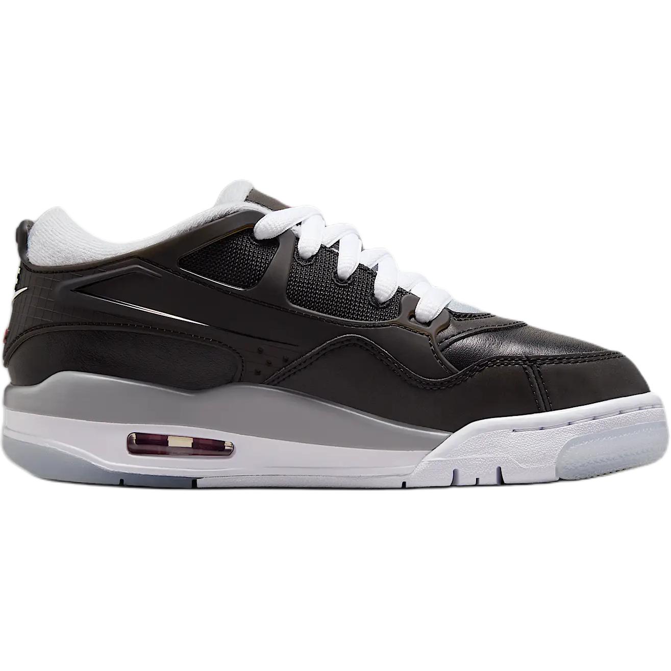 Jordan Air 4 амортизация, износостойкие низкие детские баскетбольные кроссовки black white — фото 3