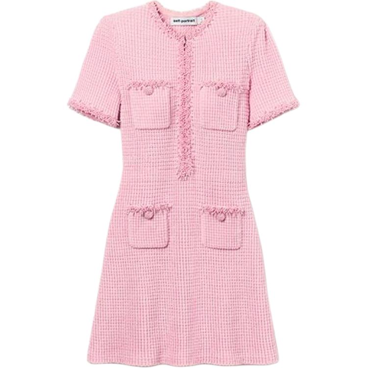 

Self-portrait Женское розовое платье с короткими рукавами