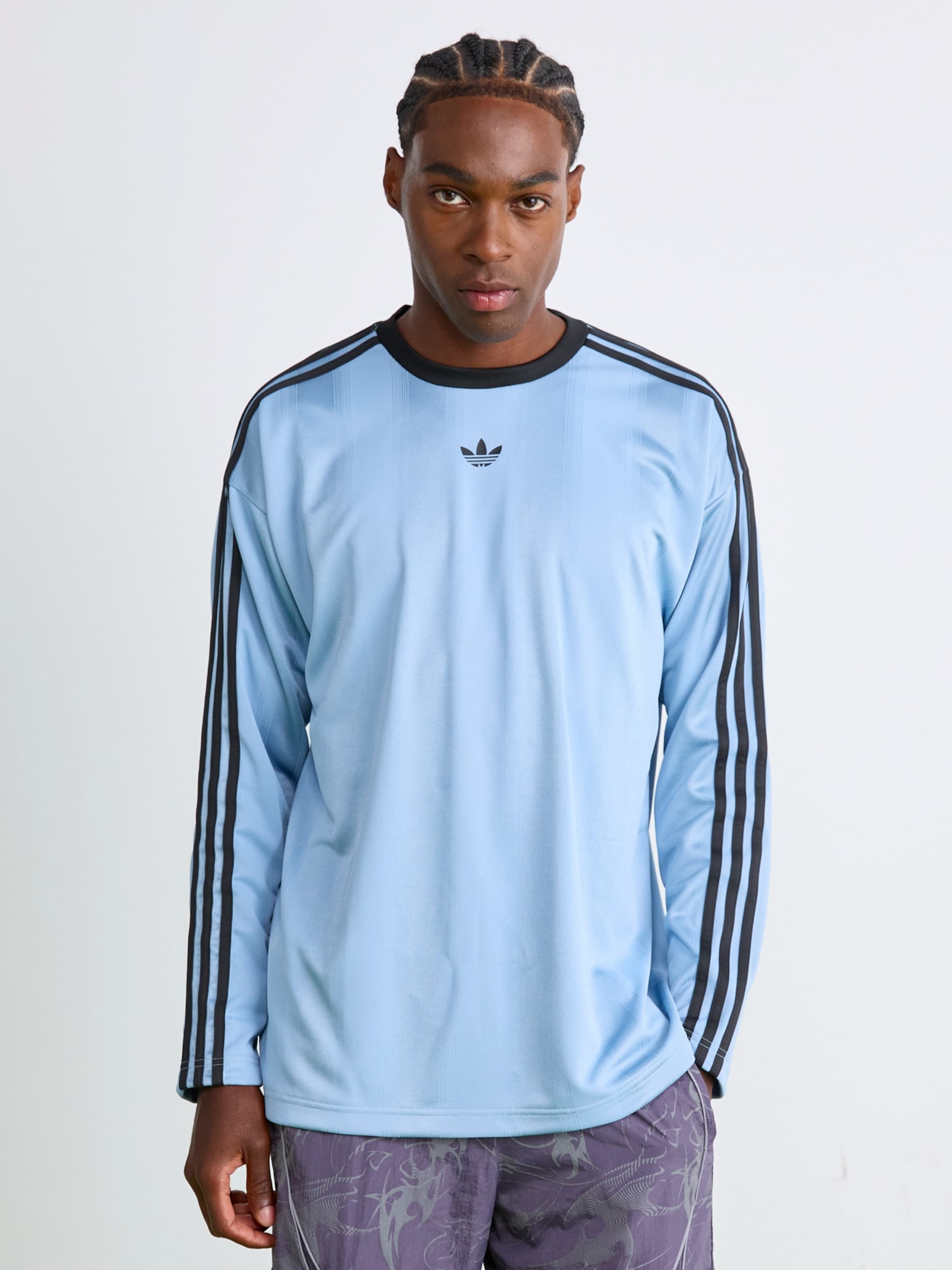 Adidas Originals Textil Лонгслив в светло-голубом цвете — фото 2