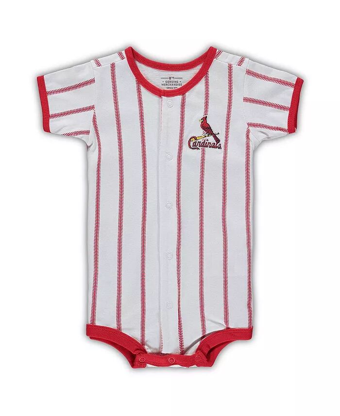 

Белый комбинезон St. Louis Cardinals в полоску для мальчиков и девочек Outerstuff