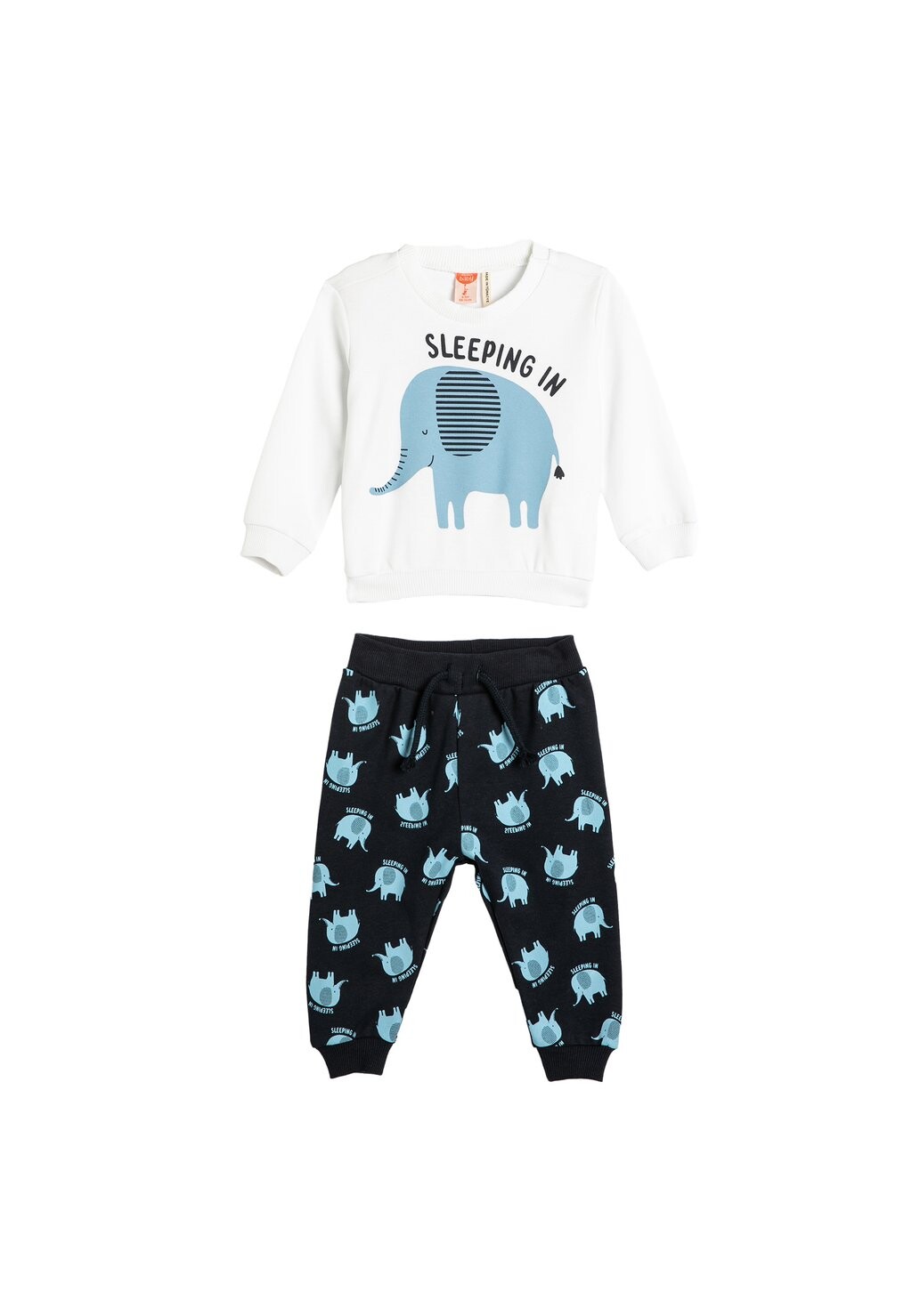 

Комплект ночного белья SET ELEPHANT PRINTED LONG SLEEVE CREW NECK . Koton, цвет white and dark blue
