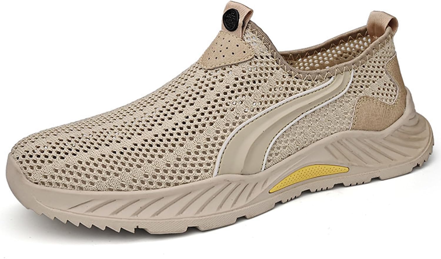 

Мужские вязаные кроссовки с сеткой, с плоской подошвой, легкие, удобные, для улицы, дышащие, с противоскользящей мягкой подошвой, спортивная обувь Crepuscute, желтый