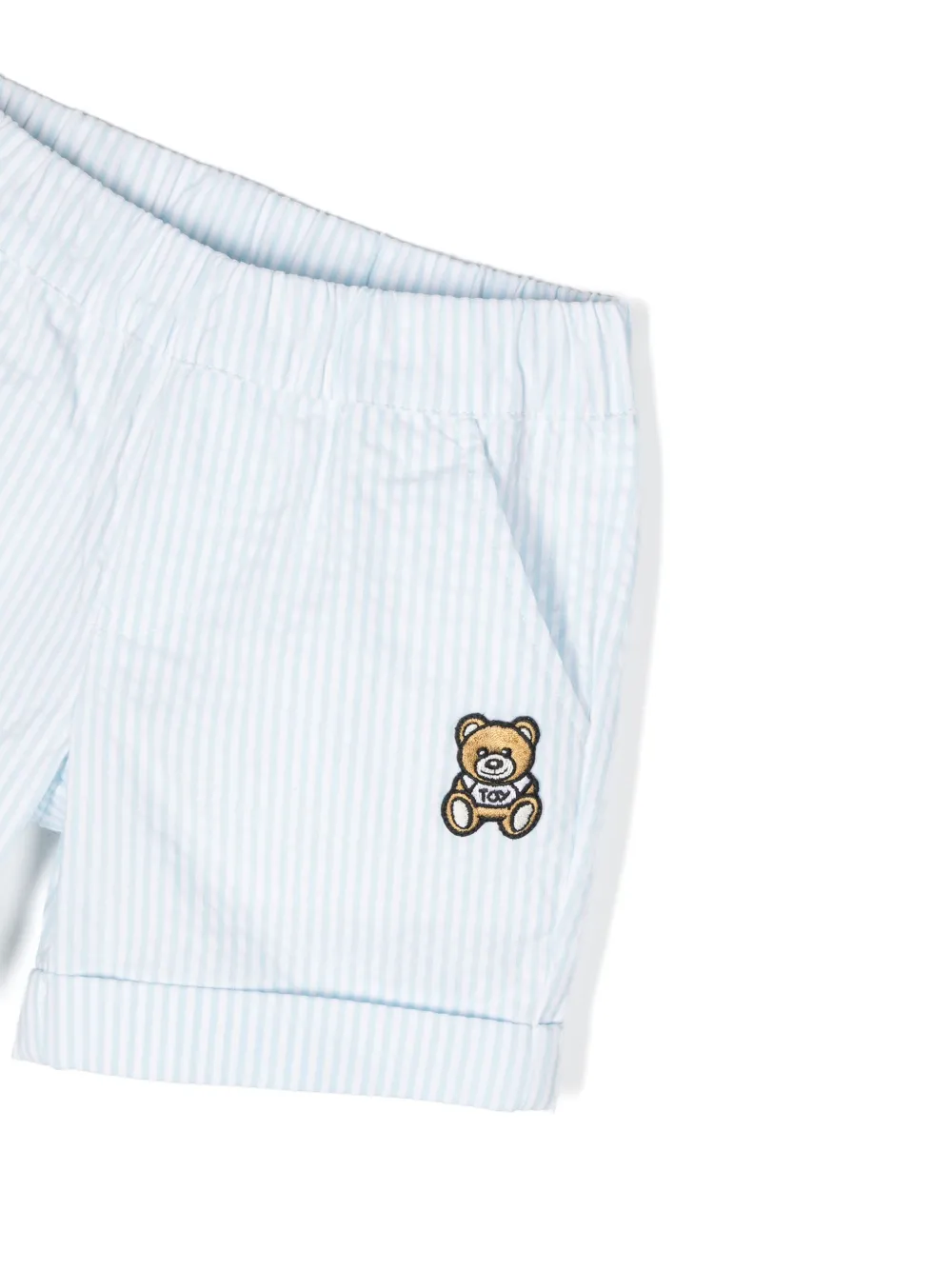 Комплект из футболки и шортов с нашивкой Teddy Bear Moschino Kids, белый — фото 3