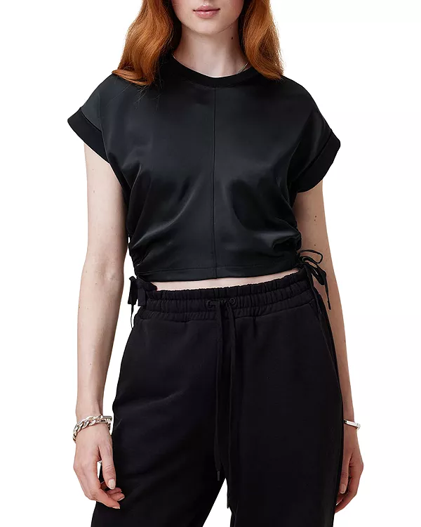 

Футболка Mira из атласа Allsaints, черный