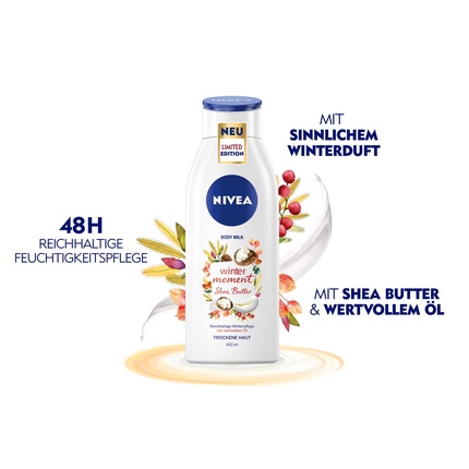 NIVEA Winter Moment Body Milk 400 мл Насыщенный лосьон для тела для сухой кожи - 48 часов увлажнения — фото 2