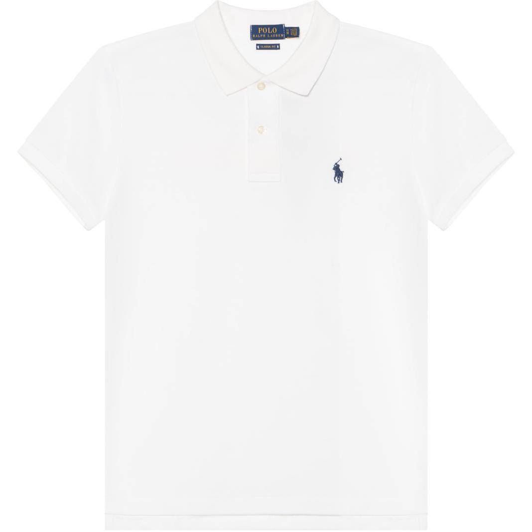 Детская поло с коротким рукавом и вышитым логотипом Polo Ralph Lauren, белый — фото 3