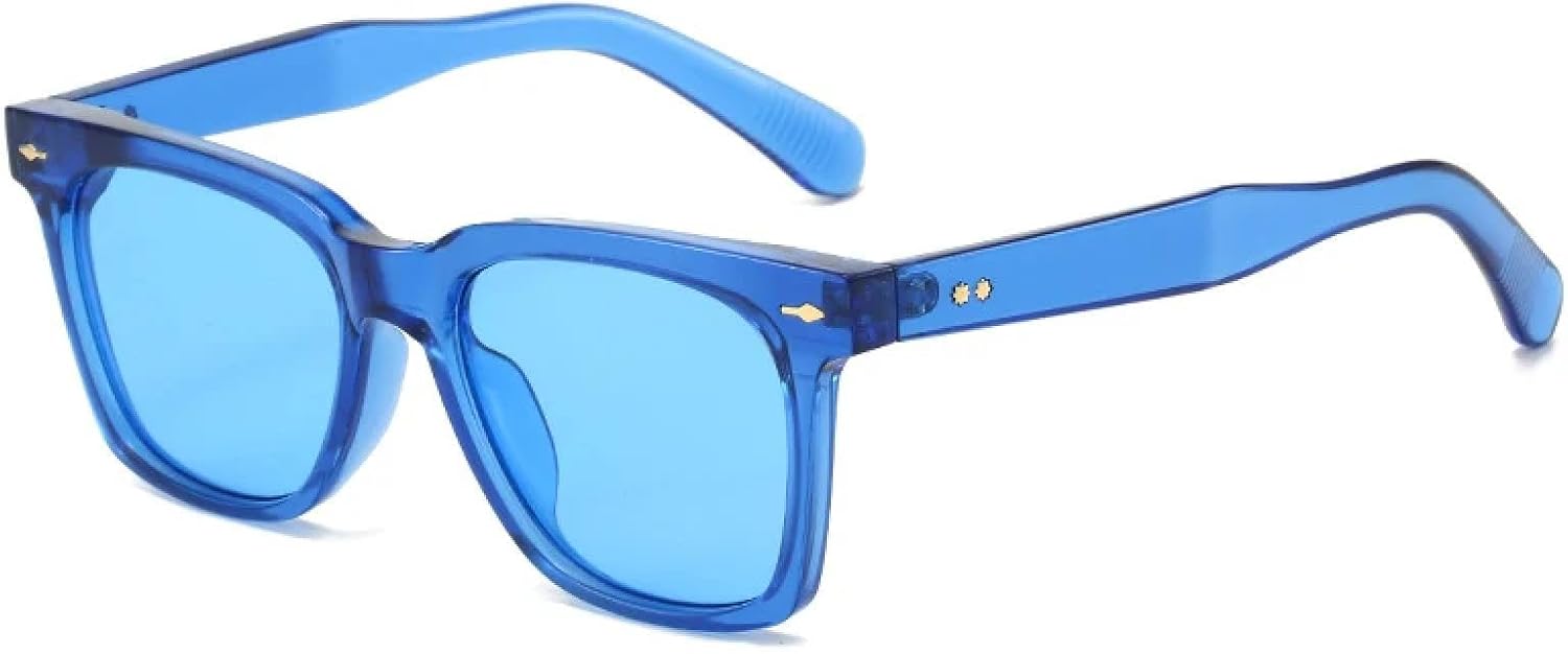 

Солнцезащитные очки с защитой от УФ-излучения UV400 | Женские и мужские, конфетного цвета, с заклепками, для занятий спортом на открытом воздухе и вождения DSVIGF, Blue Blue