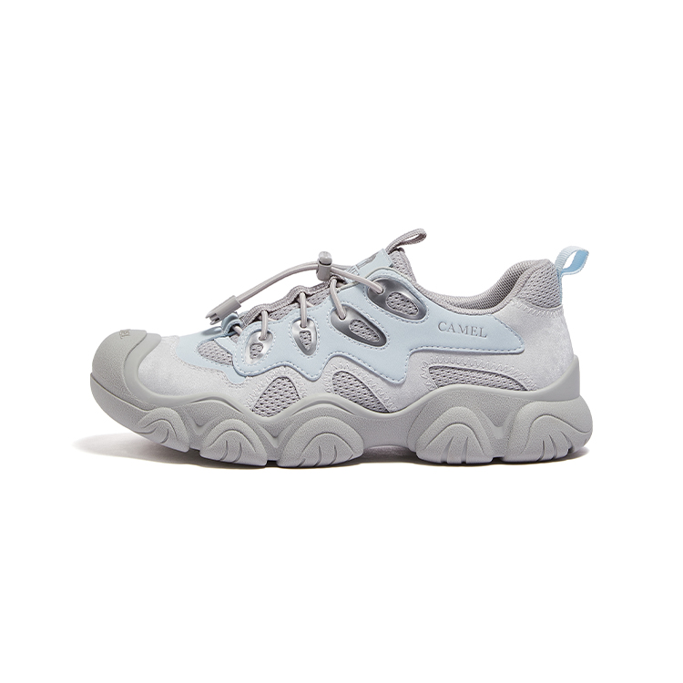 

CAMEL Женские противоскользящие износостойкие низкие треккинговые кроссовки серо-голубые с серебристым, цвет Gray/Blue/Silver