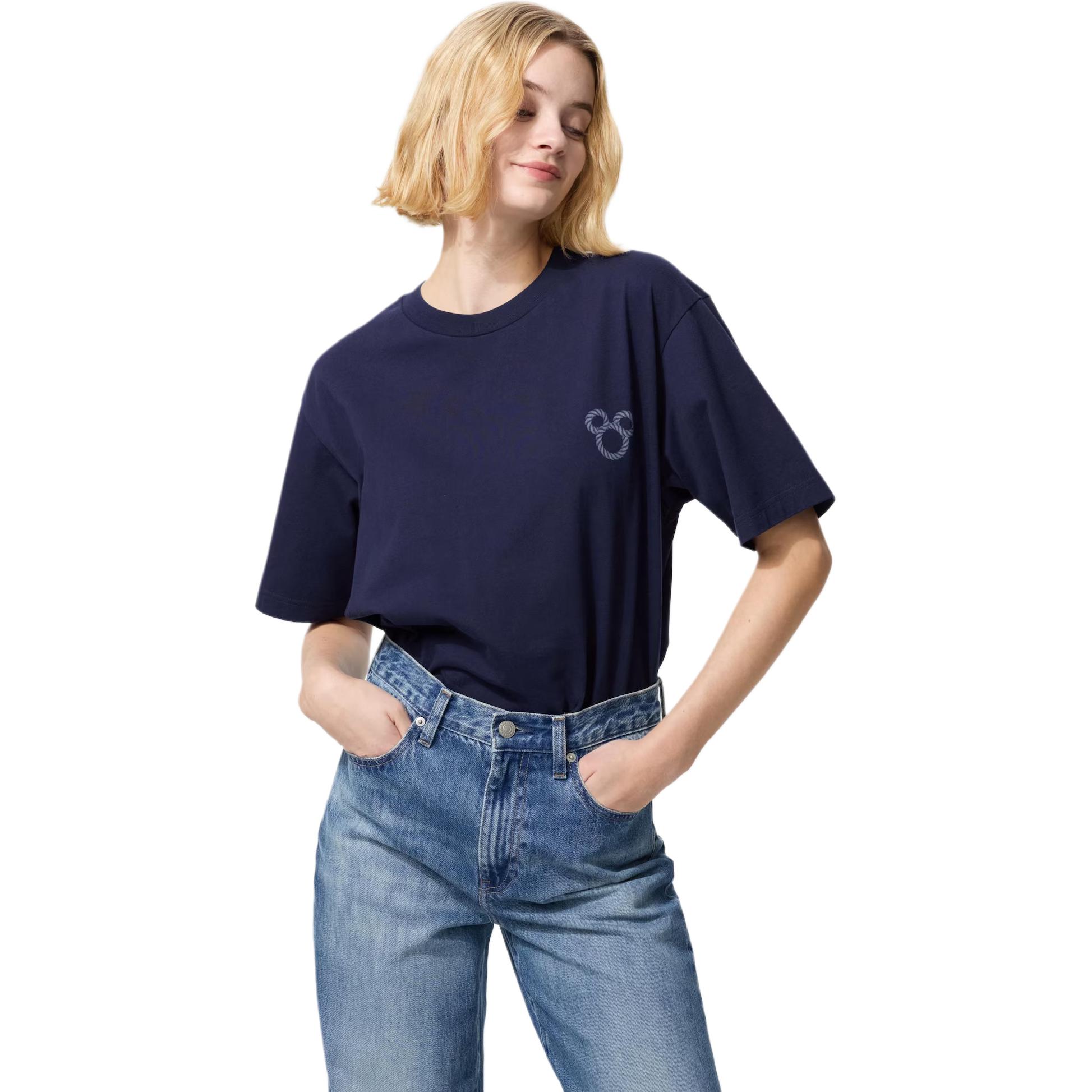 UNIQLO Футболка BUAISOU X Disney, мужская, синяя — фото 4