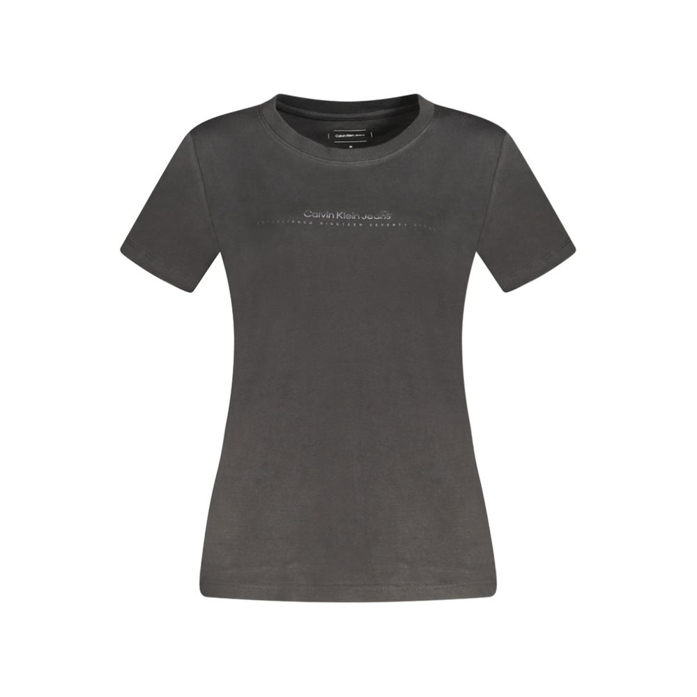 

Черная хлопковая женская футболка Calvin Klein