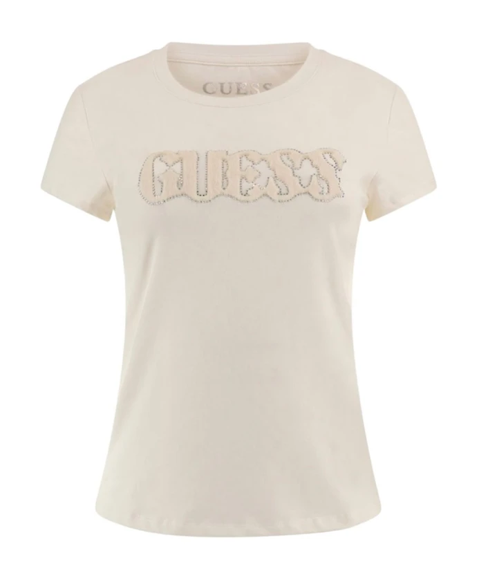 

Бежевая женская футболка Guess, бежевый