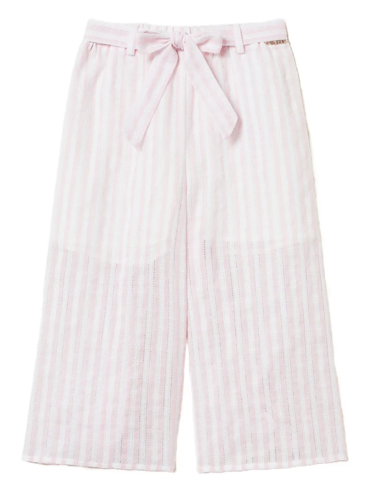 

Полосатые брюки широкого кроя TWINSET Kids, розовый