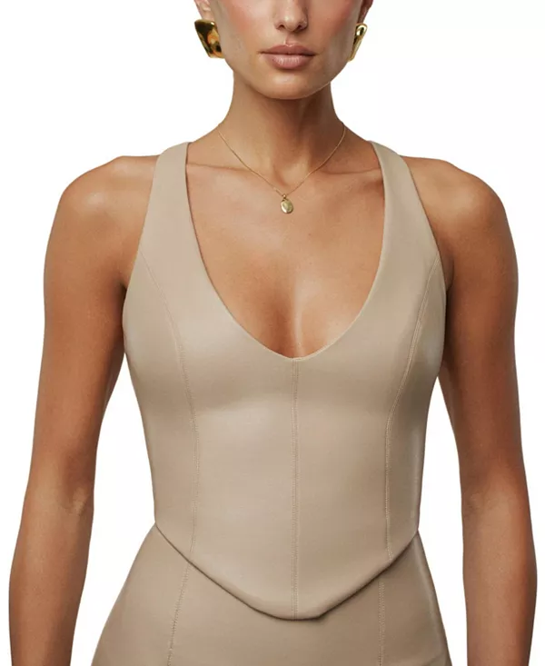 

Топ из искусственной кожи Tate Jluxlabel, бежевый