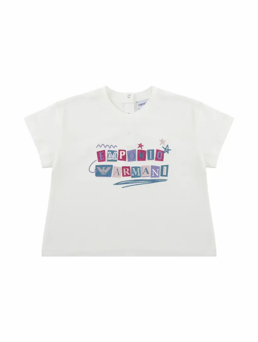 

Хлопковая футболка с логотипом EMPORIO ARMANI, белый