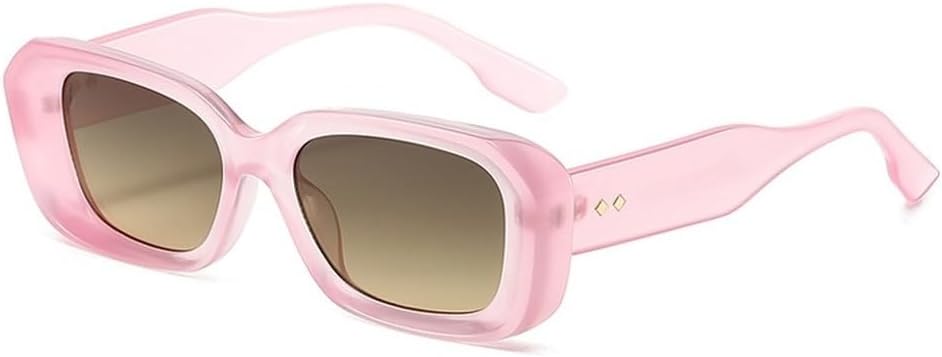 

Ретро квадратные солнцезащитные очки для мужчин, модные градиентные очки с защитой от УФ-излучения UV400, модные женские солнцезащитные очки с заклепками, зеленые и розовые солнцезащитные очки SKFGNX, Pink Brown Tea