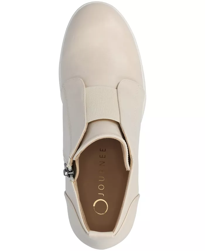 Женские кроссовки Clara на платформе с внутренней молнией Journee Collection, коричневый/бежевый — фото 4