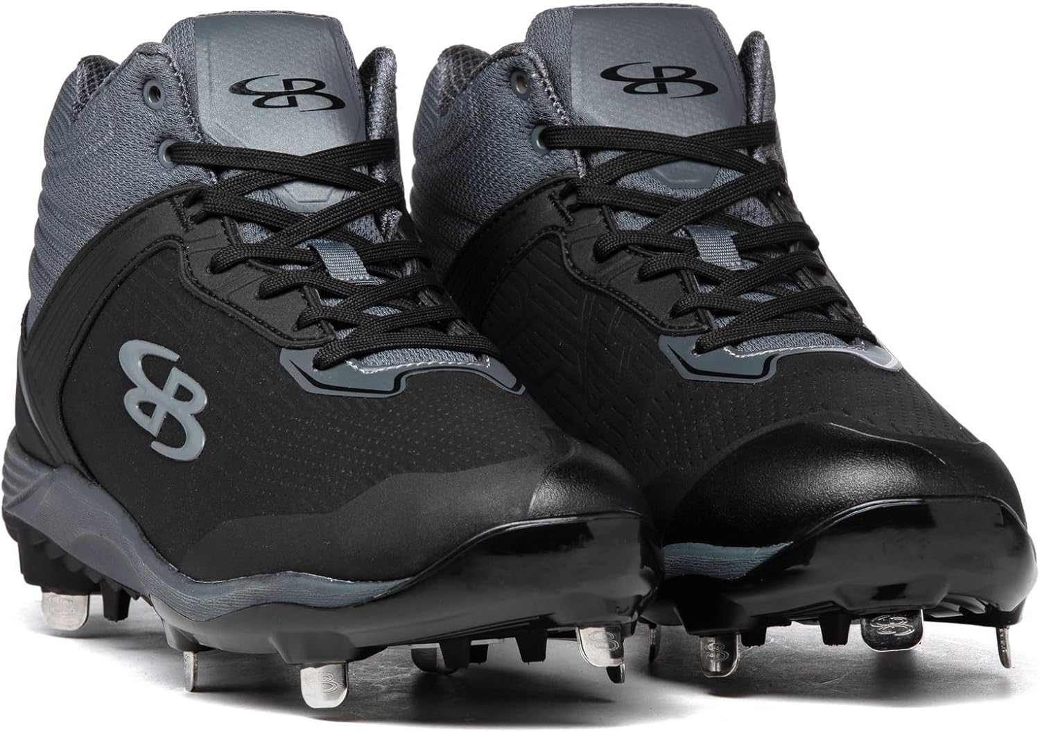 Бутсы Boombah Viper Pro для мужчин с металлическим шипом средней высоты - несколько вариантов цвета - разные размеры, черный/угольный — фото 4