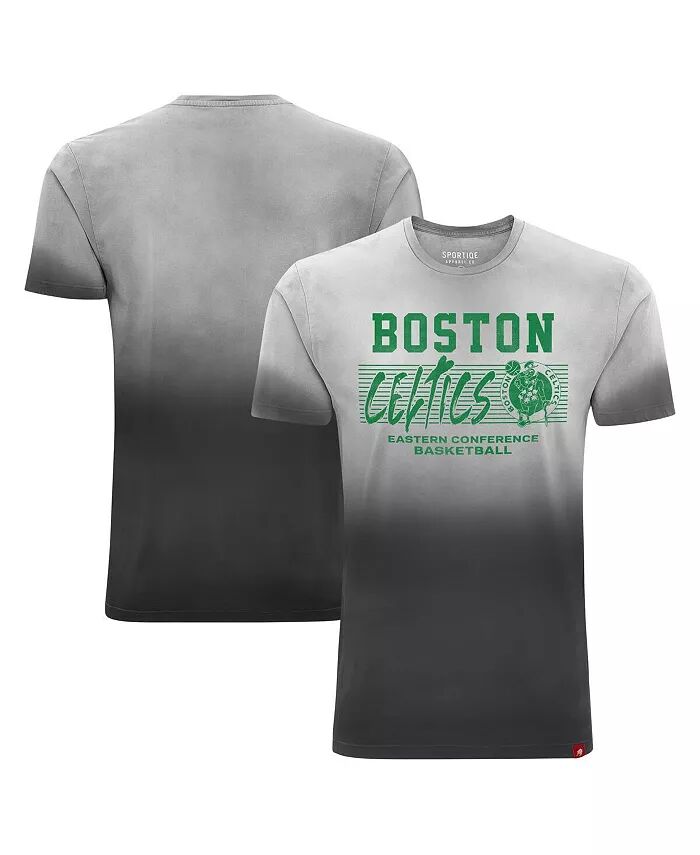 

Мужская и женская черная футболка Boston Celtics Bingham Sun-Fade Sportiqe