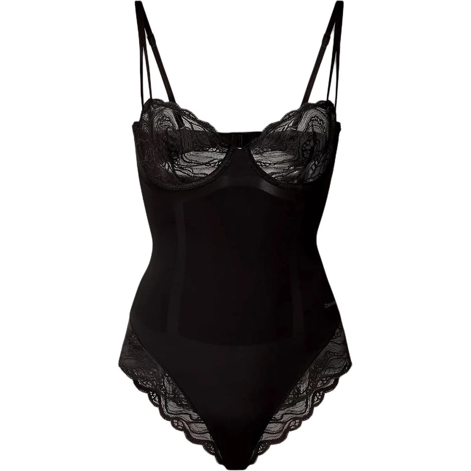 Боди Calvin Klein Black с кружевной отделкой