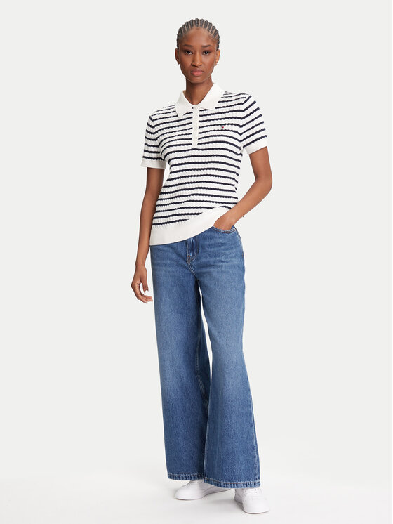 Свитер обычного кроя Fine WW0WW41474 Tommy Hilfiger, экрю — фото 2